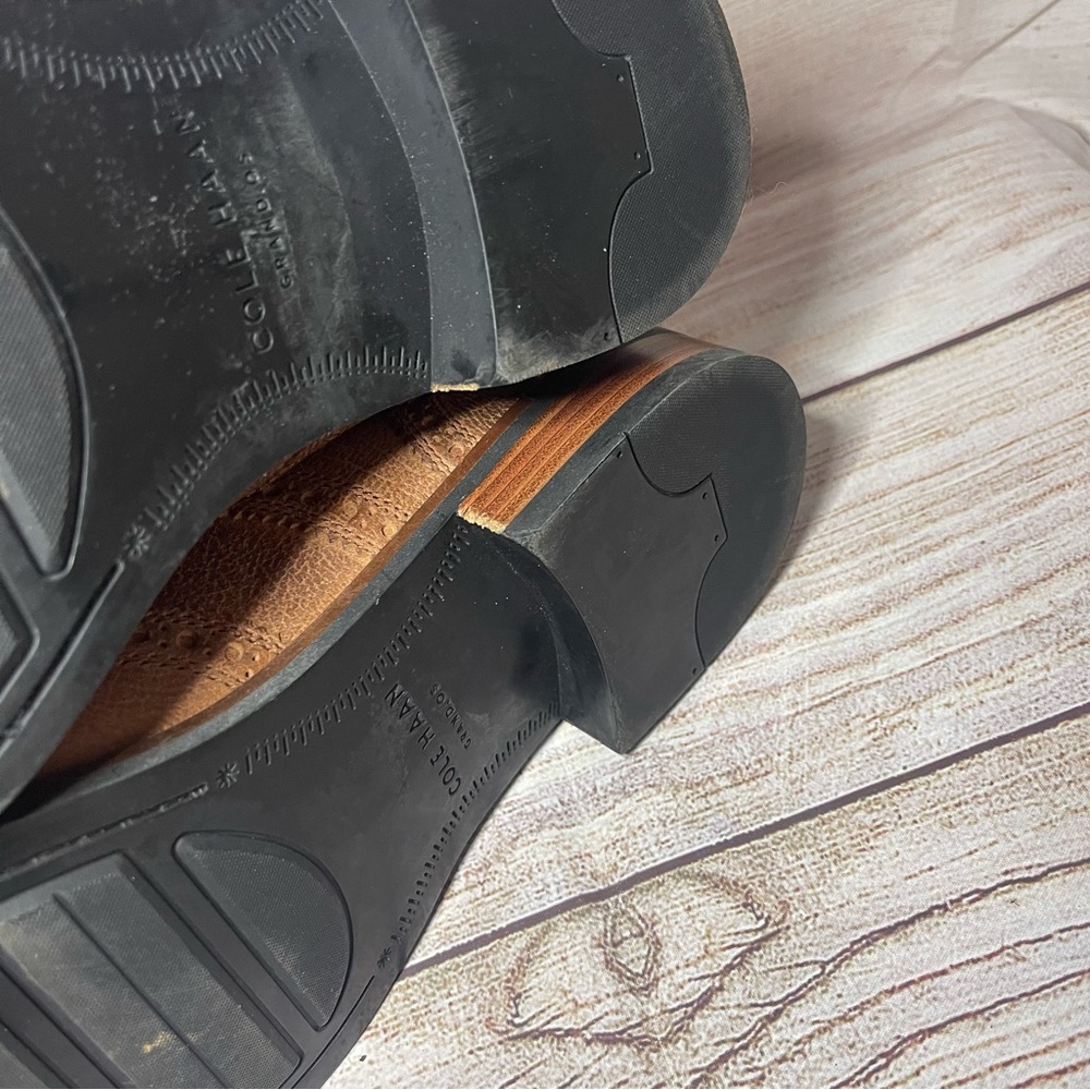 Mens 10 M Cole Haan Lenox Hill Grand OS Wingtip C12362 Brown Leather Derby Shoes - Picture 9 of 10